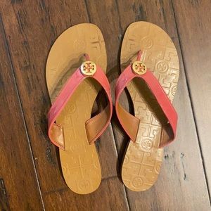 Tory Burch leather flip flops